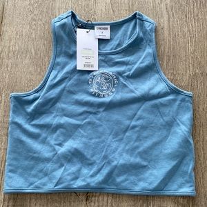 Never used with tag gymshark legacy crop top blue stone color